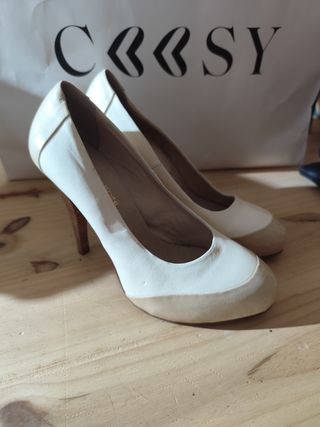 Zapatos tacón beige&negro