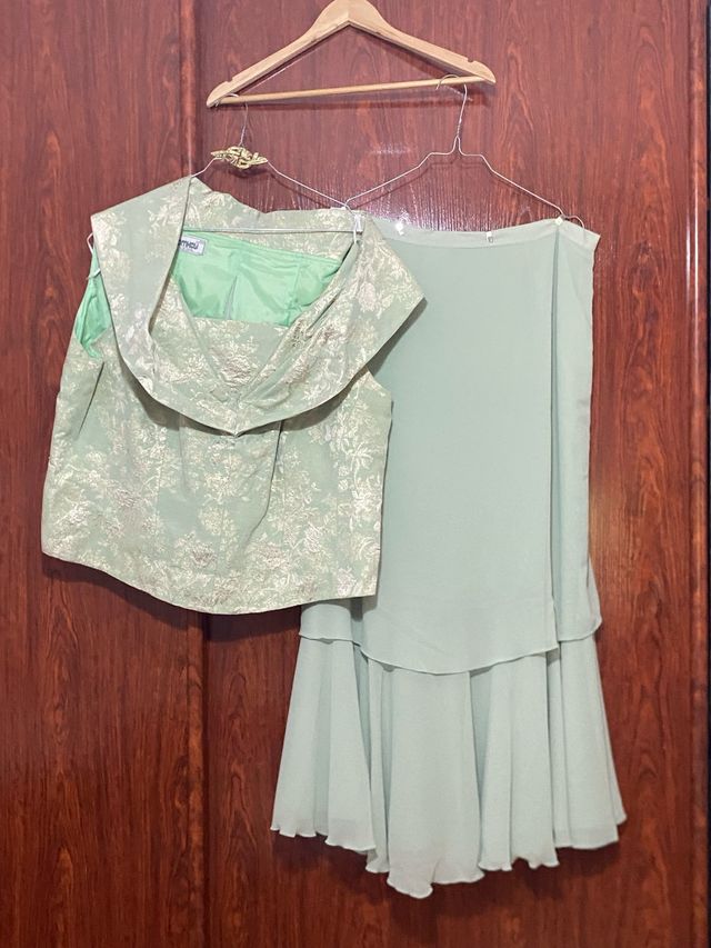 Vestido fiesta verde 6XL. talla 52