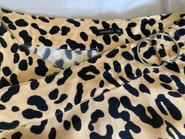 Falda larga leopardo Oysho