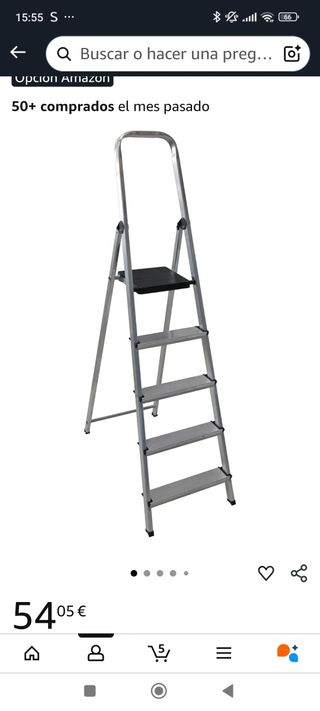 Escalera aluminio 5 peldaños Nueva 