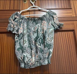 Blusa-Top hombros caídos, multicolor