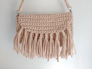 Bolso bandolera macramé beige