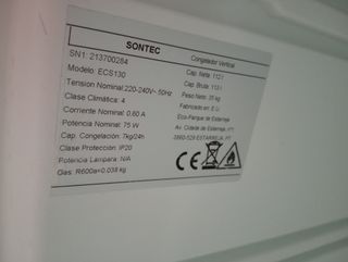 Congelador Sontec Pro Vertical