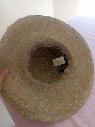 Sombrero playa beige y azul