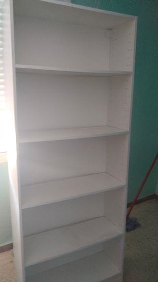 Estantería blanca librería 5 baldas
