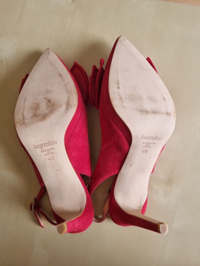 Zapatos Karminé rojos, tacon 10.5, puestos 1 vez