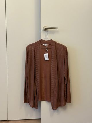 Kimono marrón/rosa tejido
