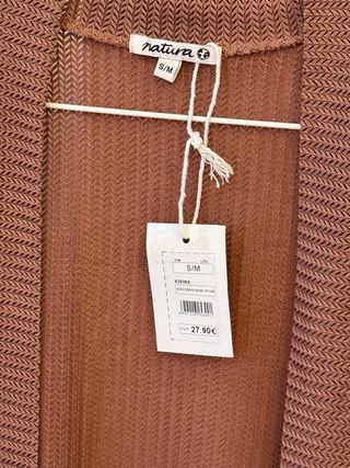 Kimono marrón/rosa tejido