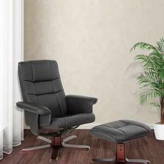 Sillón de TV con taburete modelo 1 negro/marrón