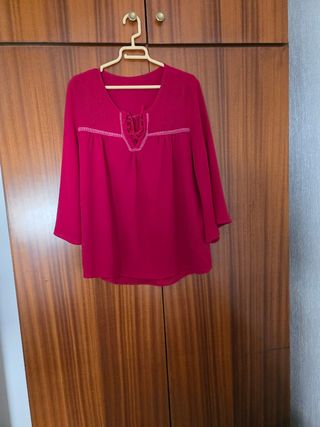 Blusa roja manga 3/4