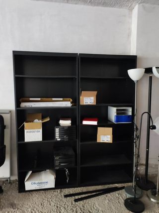 2 Estanterías oficina - Madera negra
