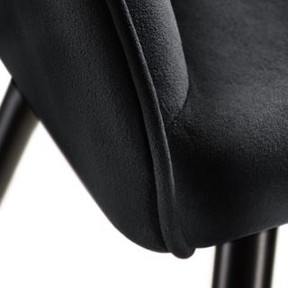Silla de comedor MARILYN aterciopelada, patas negras negro