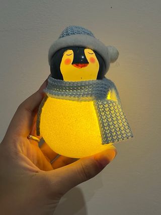 Pack 2 figuras unicornio y pingüino con luz