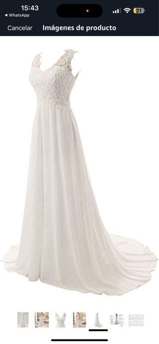 Vestido novia blanco encaje