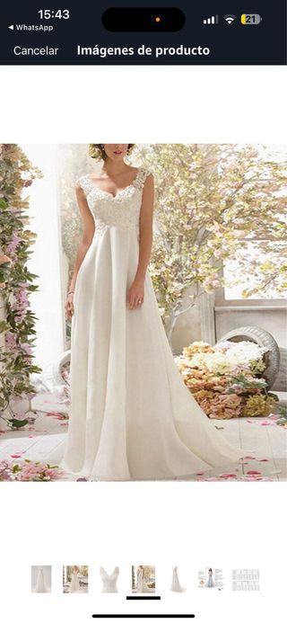 Vestido novia blanco encaje