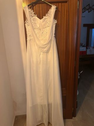 Vestido novia blanco encaje
