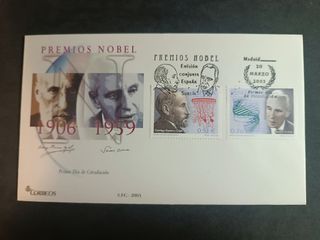 Sobre 1º día circulación Nobel 1906-1959