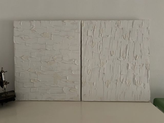 Cuadros textura blanca