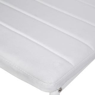 Conjunto de 6 sillas de comedor de polipiel blanco