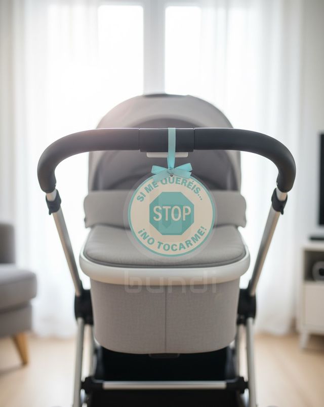 Letrero 'No tocar bebé' para carros, cunas, portab