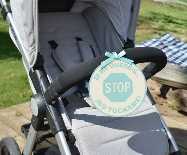 Letrero 'No tocar bebé' para carros, cunas, portab