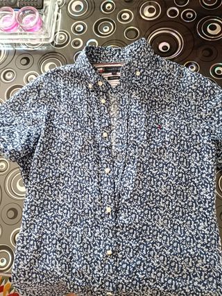 Camisa Tommy Hilfiger M azul estampada