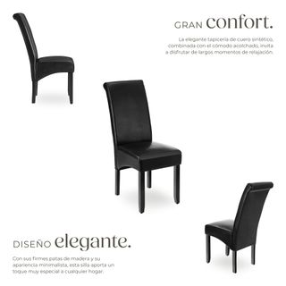 Silla de comedor ergonómica negro