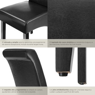Silla de comedor ergonómica negro