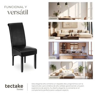 Silla de comedor ergonómica negro