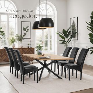 Silla de comedor ergonómica negro