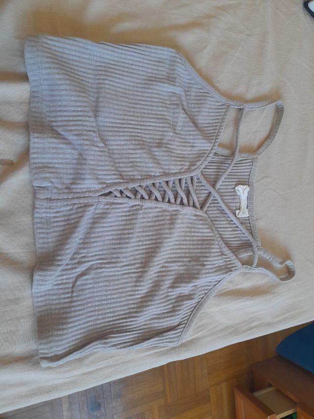 Top gris cruzado - M/L