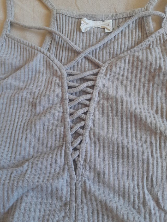 Top gris cruzado - M/L