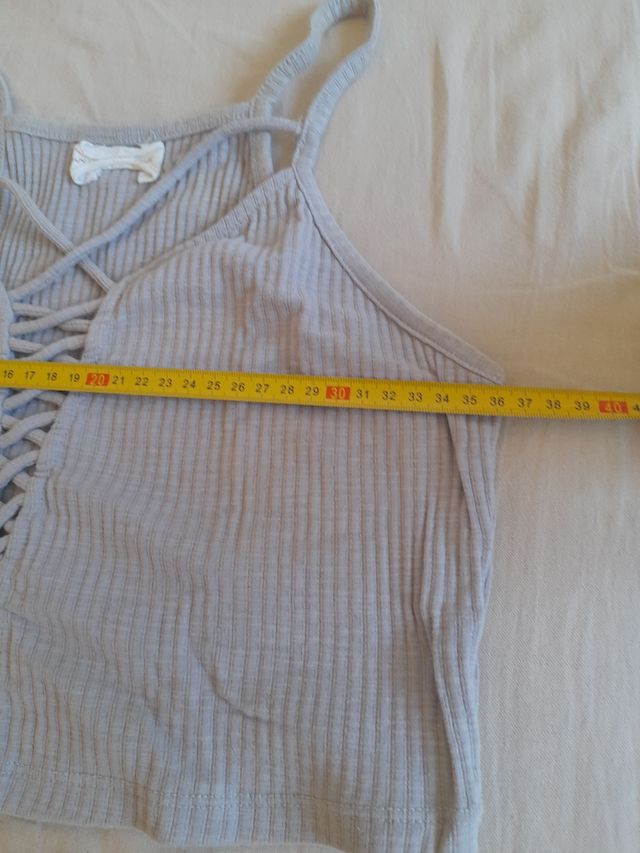 Top gris cruzado - M/L