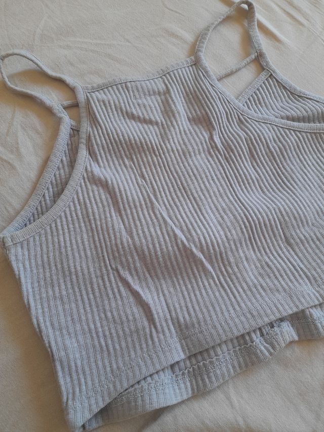 Top gris cruzado - M/L