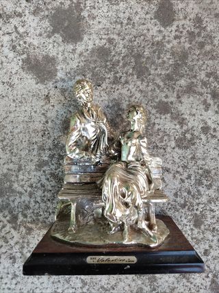 2 Statuette metallo Argento - Marsia & Valentino