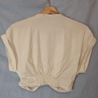 Top corto Zara blanco roto