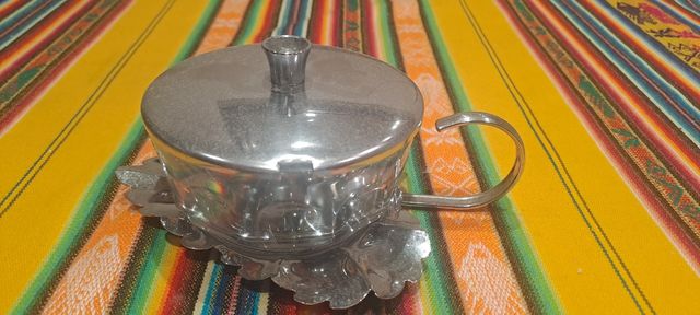 Azucarero metálico vintage