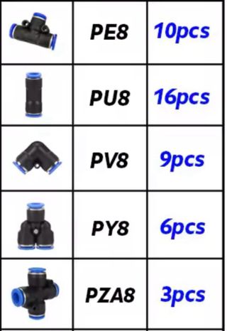 Lote conectores neumáticos
