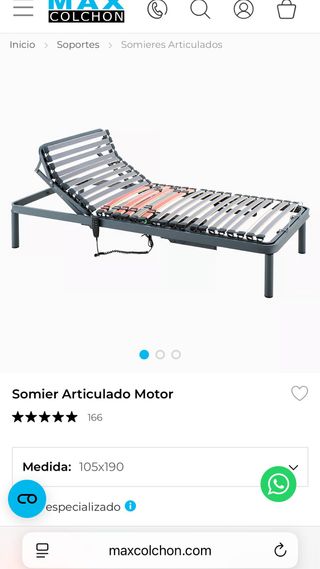 Somier Articulado Motor Max Colchón 105x190.