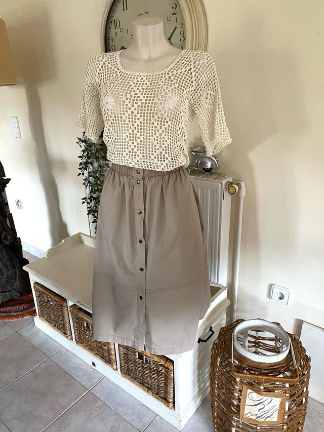 Falda beige vintage talla S