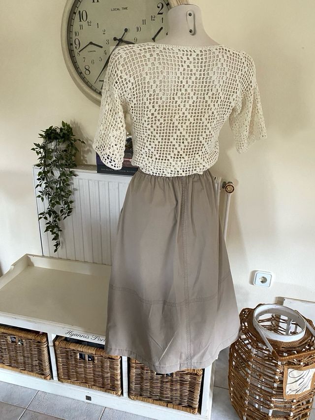 Falda beige vintage talla S