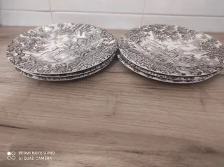 6 Piattini Ceramica Marrone da frutta o dolce