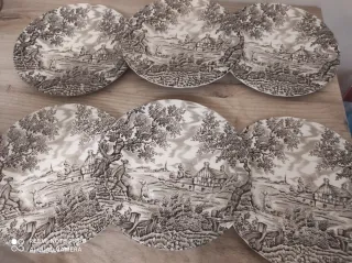 6 Piattini Ceramica Marrone da frutta o dolce