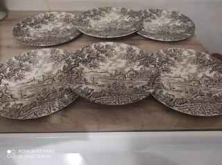 6 Piattini Ceramica Marrone da frutta o dolce