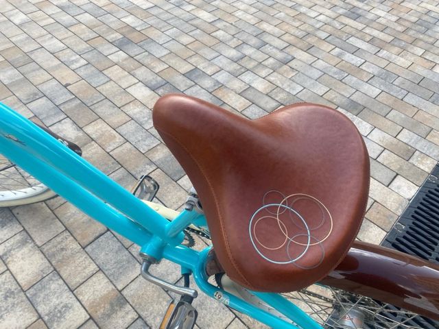 Bicicleta clásica mujer, marrón-turquesa