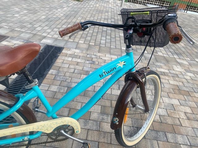 Bicicleta clásica mujer, marrón-turquesa