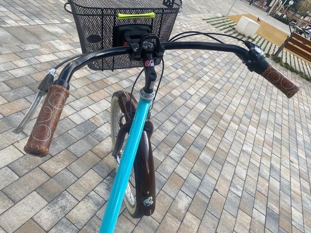 Bicicleta clásica mujer, marrón-turquesa