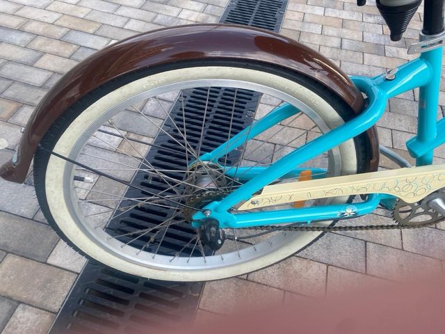 Bicicleta clásica mujer, marrón-turquesa