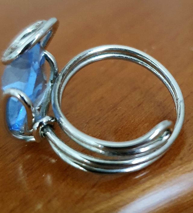 Anello donna in acciaio, artigianale con Swarovski