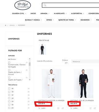 Traje blanco Armada Española talla 50 C6